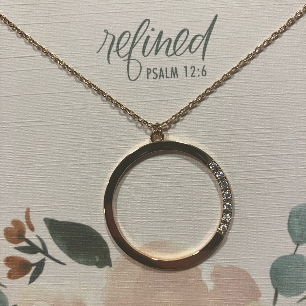 Gold Necklace with Crystal Accents